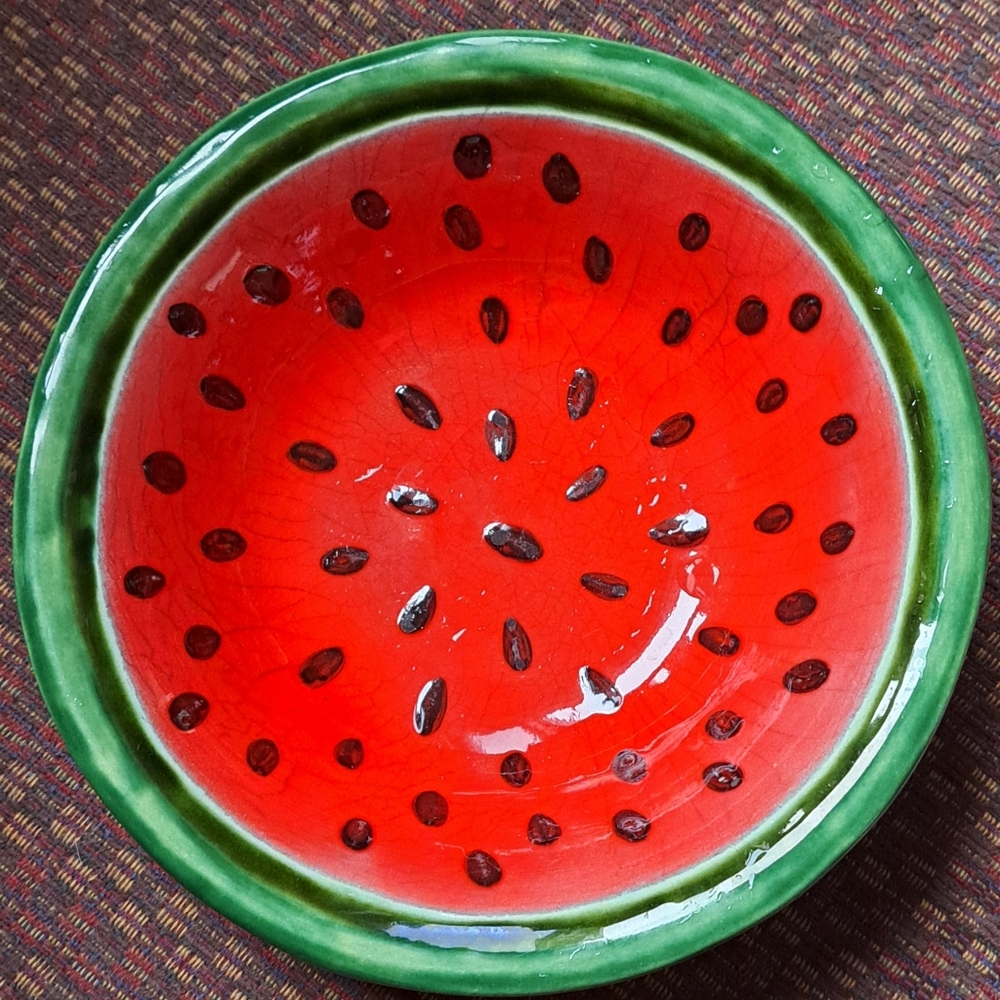 Fun Watermelon Design Ceramic Jewelry Bowl 🍉